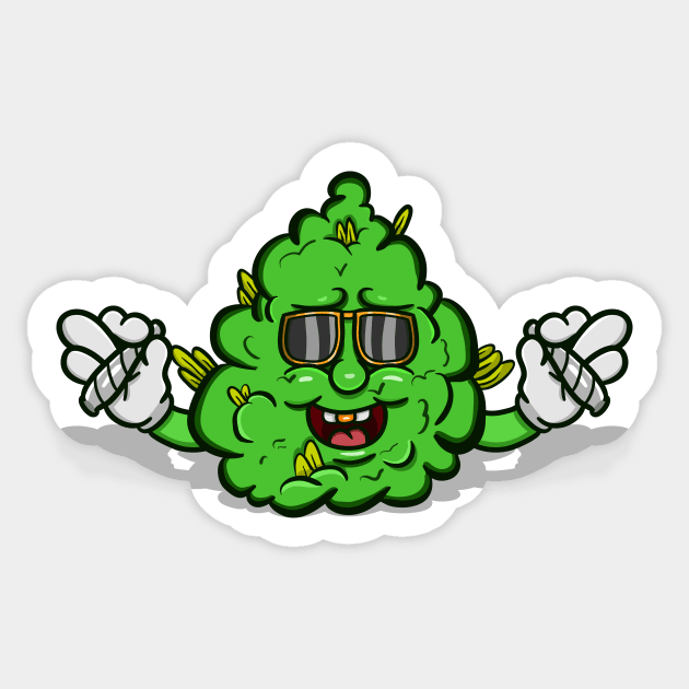 Weed Bud With Smoking. Sticker by tedykurniawan12